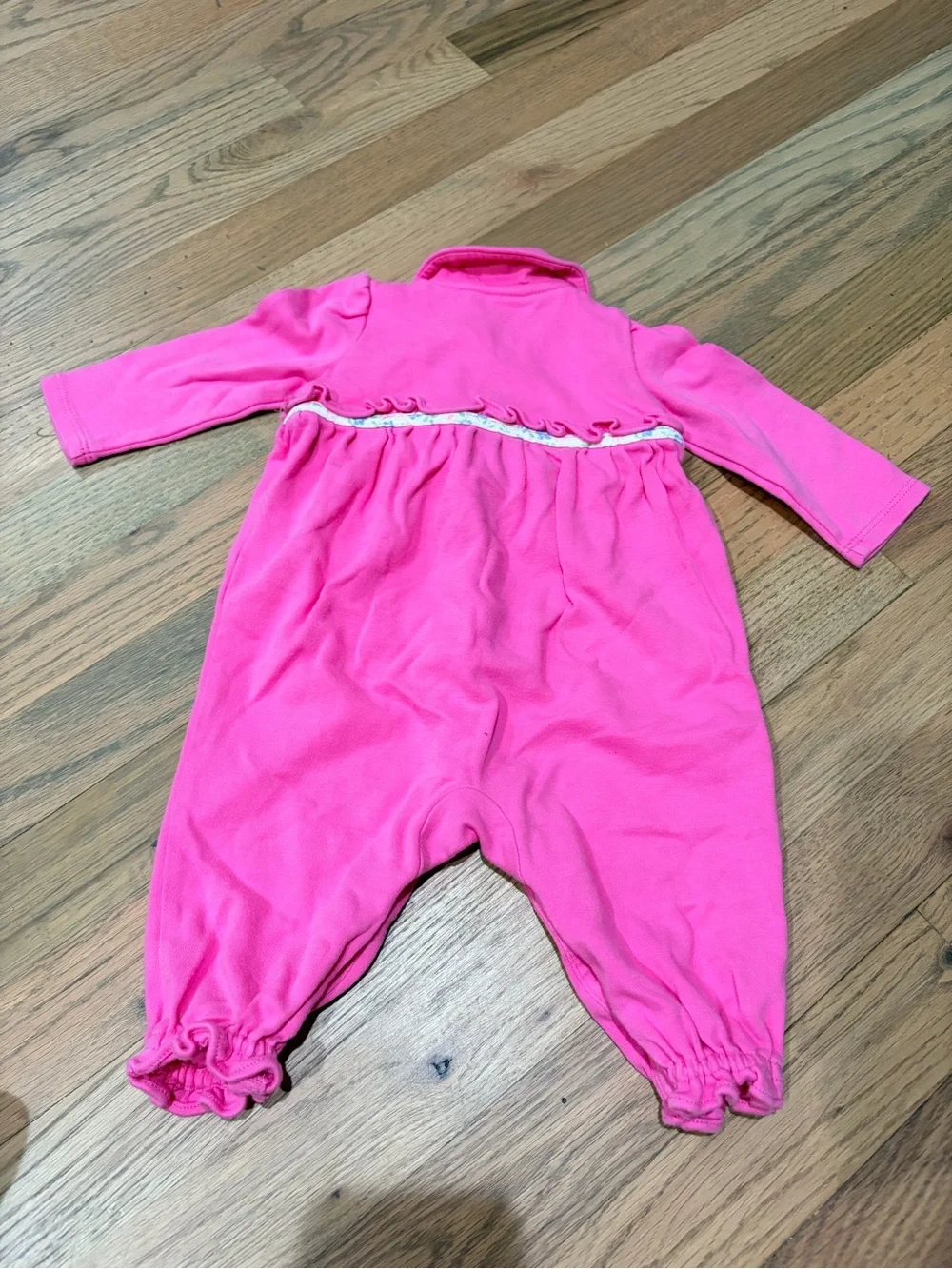 Ralph Lauren baby girl long sleeve onesie outfit with floral tie